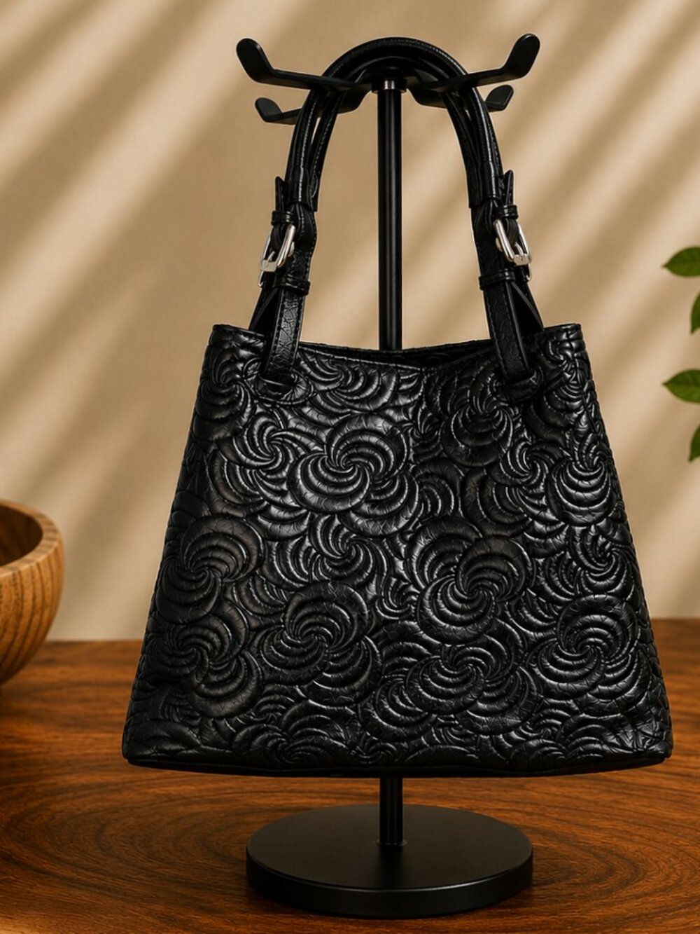 Elsa Italian Leather Tote NEW Embossed Floral Handbag Shoulder Crossbody Options
